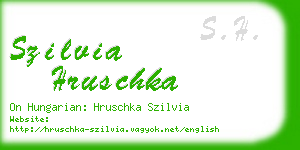 szilvia hruschka business card